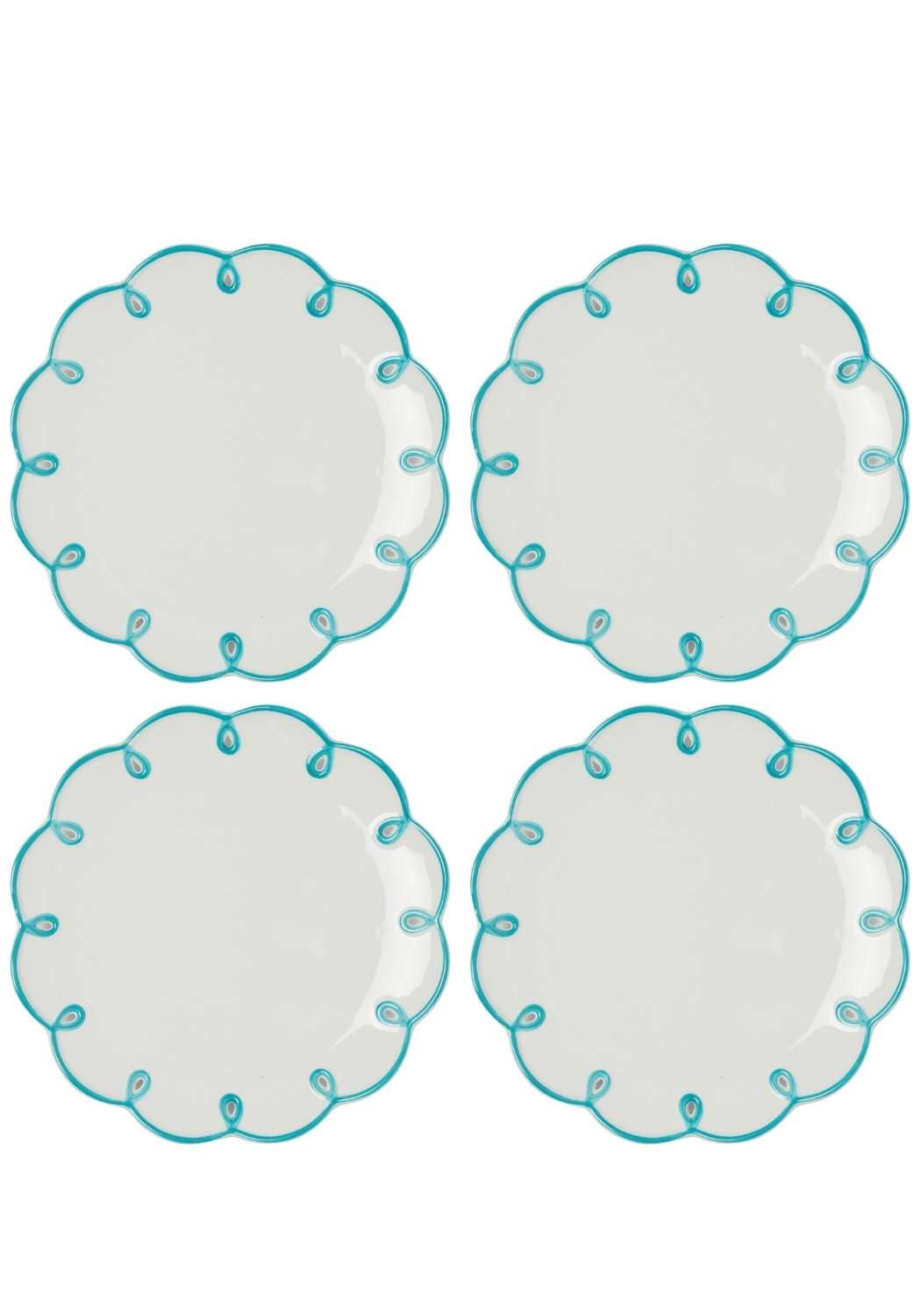 Madame Smart Ltd – wholesale Dinner plate – Sky Blue Scalloped Lunch Plate - Set of 41