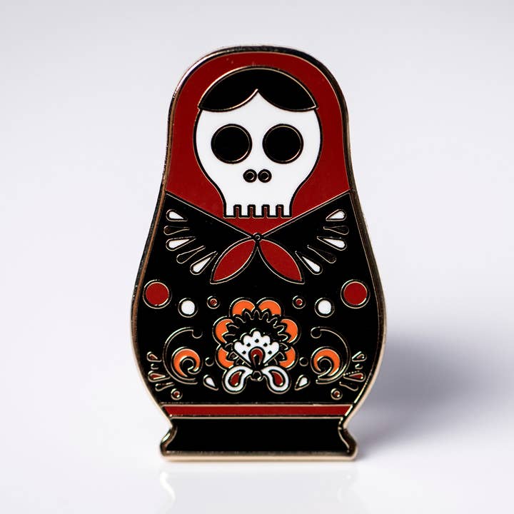 Matriochka Poupée russe en émail dur Motif crâne de sucre pour la vente par strawberryluna