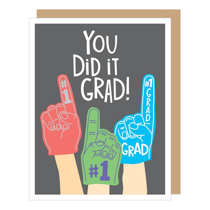 Foam Finger Graduation Card for wholesale by Apartment 2 Cards