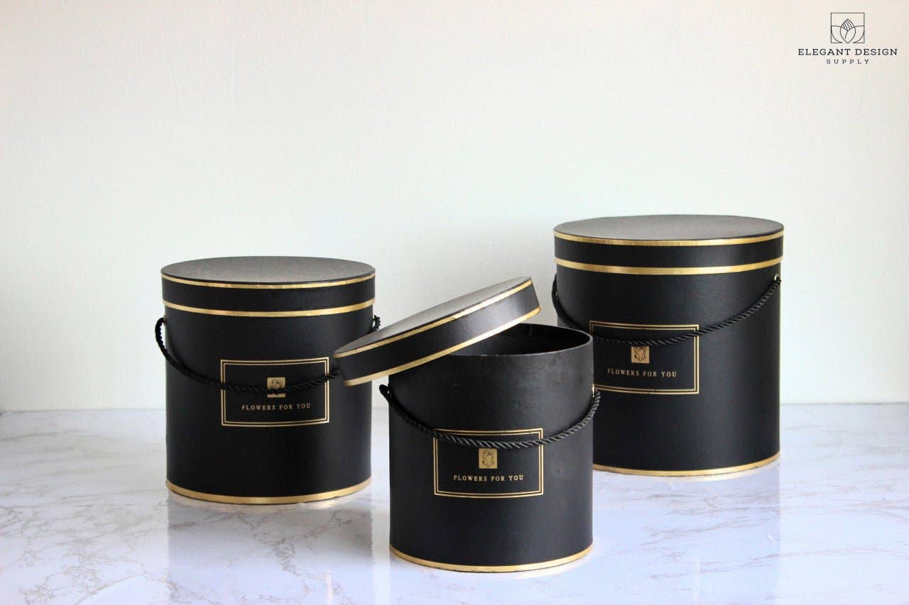 Elegant Design Supply – wholesale Presentbox – Rund blomsterbox i hattmodell «Flowers for You»0