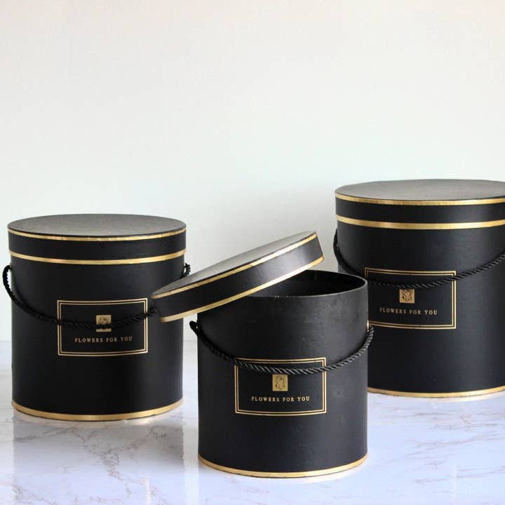 Elegant Design Supply – wholesale Presentbox – Rund blomsterbox i hattmodell «Flowers for You»