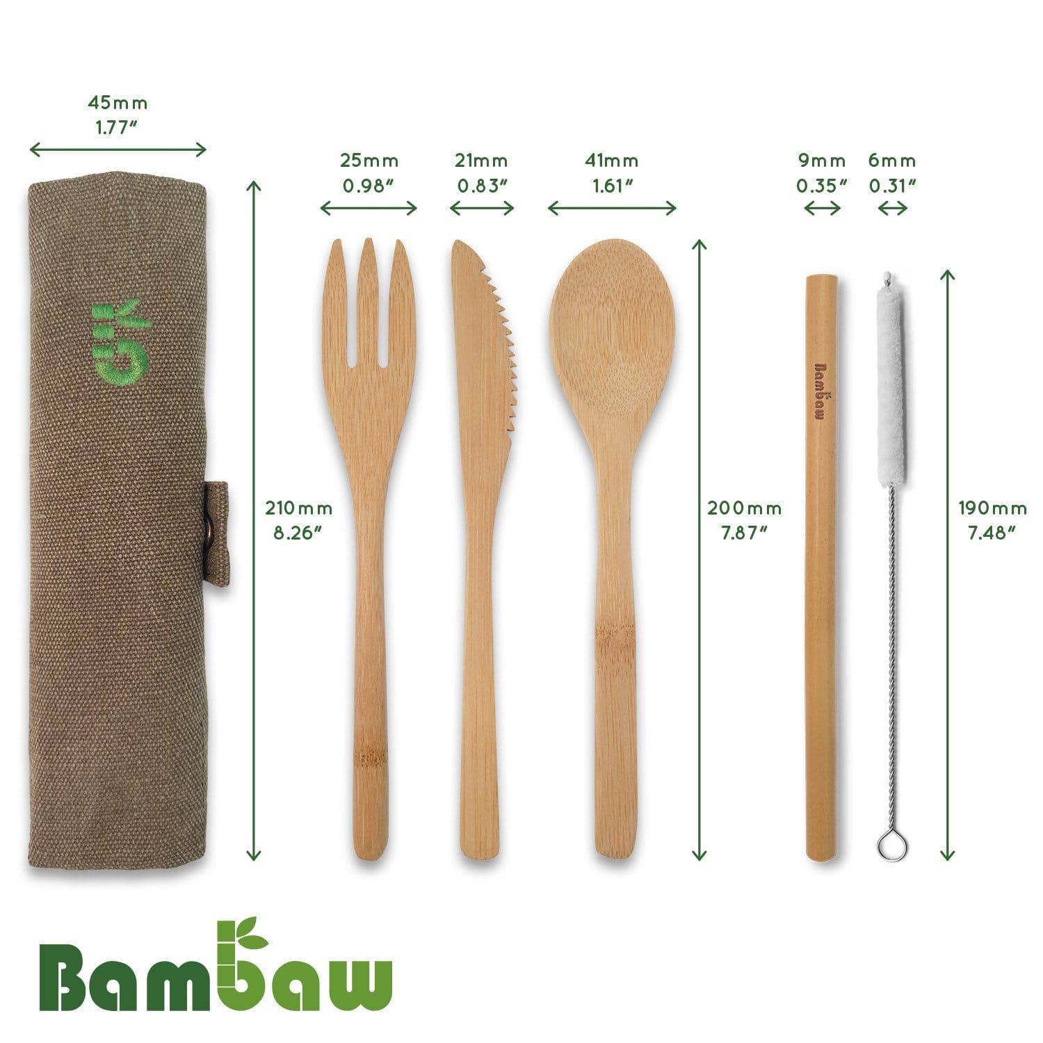 Foresta Cosmetica Organica - Wholesale Assorted Cutlery Set - Bamboo Cutlery Set (Olive)2
