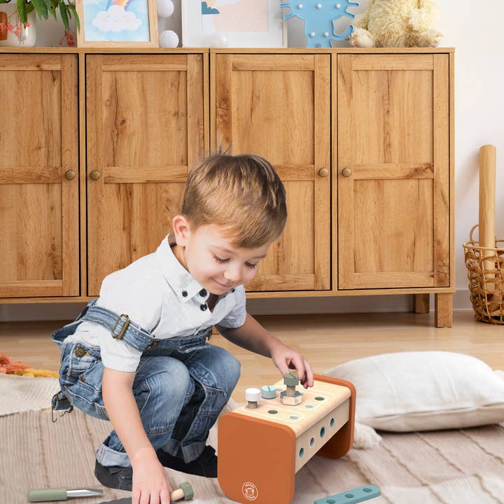 Speedy Monkey - Wholesale Wood Toy - Kids - Tool Box - Workbench (2 in 1)