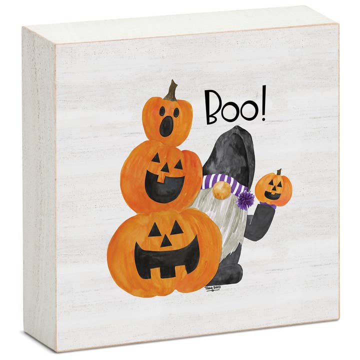 CounterArt/Highland Home/Thirstystone/CoasterStone - Wholesale Desk/Tabletop Sign - Gnomes of Halloween Pre-Pack Wood Block Sign Display