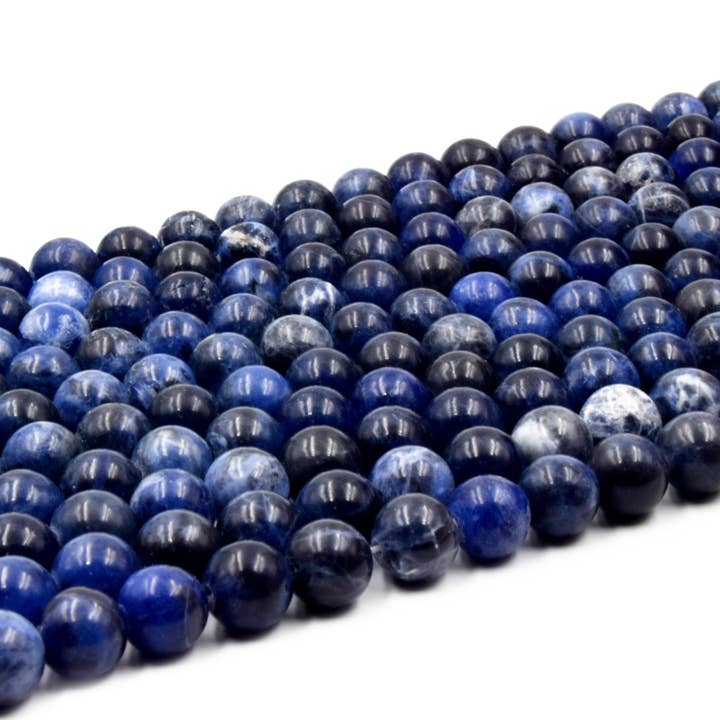 Only Beads - Wholesale Beads - Sodalite Beads | Smooth Sodalite Round Beads | 4mm 6mm 8mm 10mm 12mm