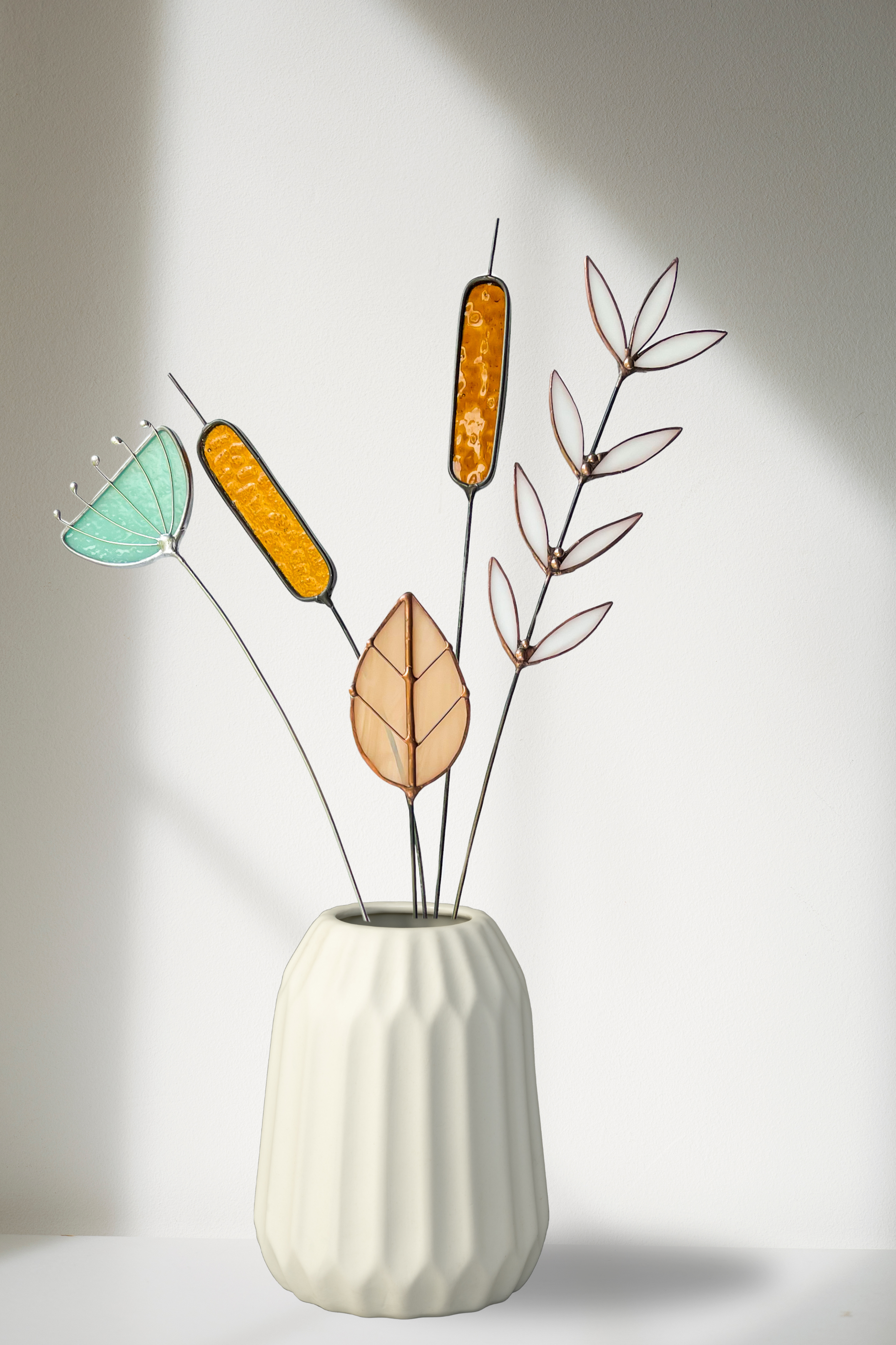 Samara Designs Studio - Vendita all'ingrosso Fiori finti - Stelo Foglia di Vetro Ovale9