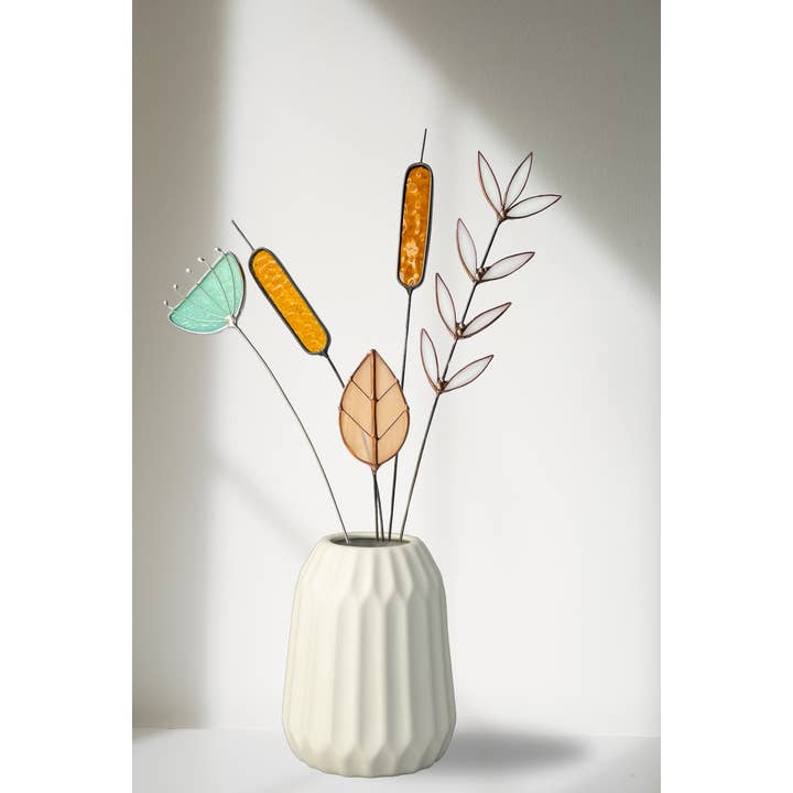 Samara Designs Studio - Wholesale Artificial Flowers - Oval Glass Leaf Flora9