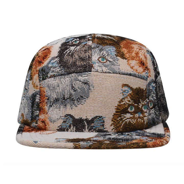 HATPHILE - Wholesale Flat Brim Cap - Unisex - HatPhile Unique Cat Jacquard 5-Panel Hat – Playful & Premium Designs