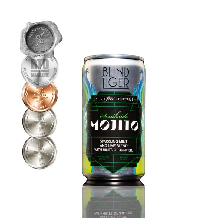 Blind Tiger Spirit-Free Cocktails - Wholesale Non-Alcoholic Aperitif/Mocktail - Blind Tiger Southside MOJITO - N/A cocktail - 4-pack