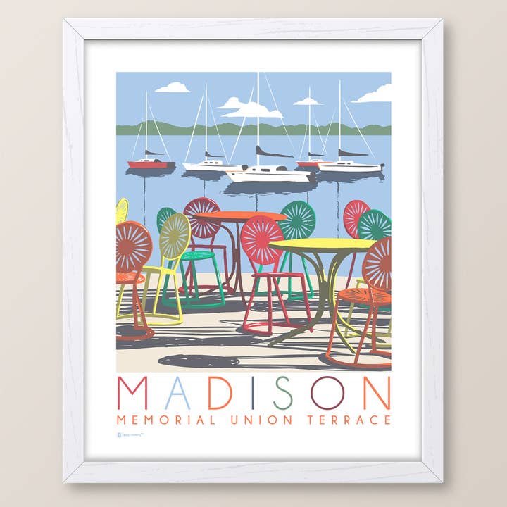 Impression de la terrasse Madison Memorial Union pour la vente par Bozz Prints