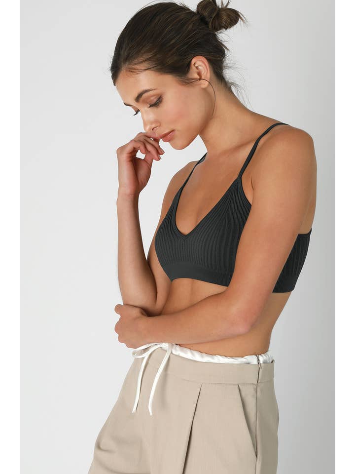 NIKIBIKI – wholesale Bralette – Women's – NS8167 - Ribbed V-Neck Bralette