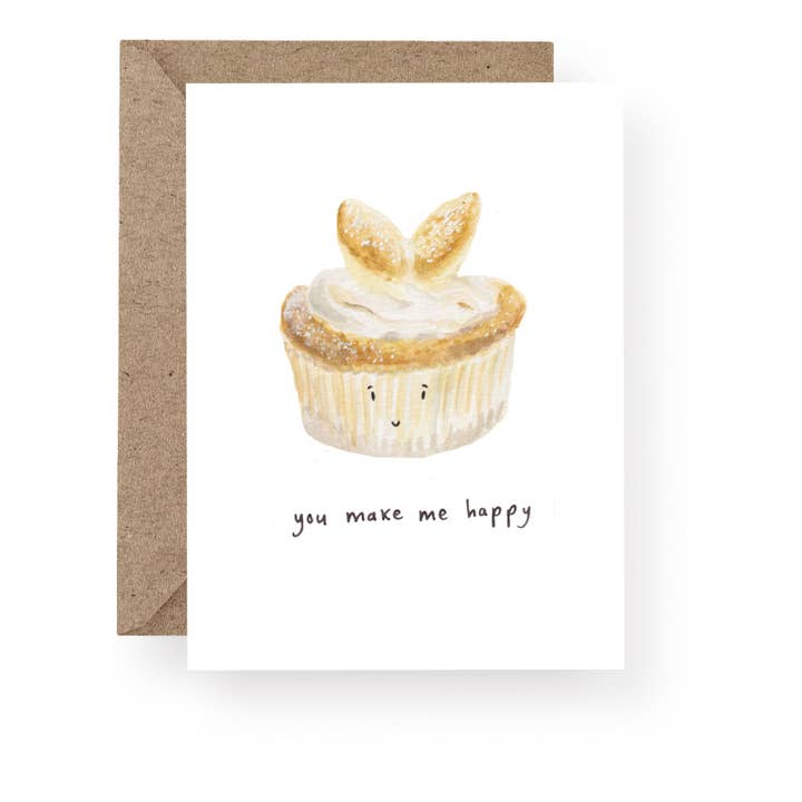 Western Sketch - Vente Cartes de déclaration d'amour - Carte de vœux Happy Cupcake WS3121