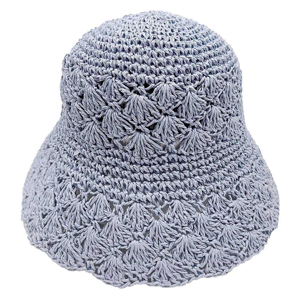 Sensibling Corp. - Wholesale Bucket Hat - Women's - Crochet Straw Bucket Hat
1