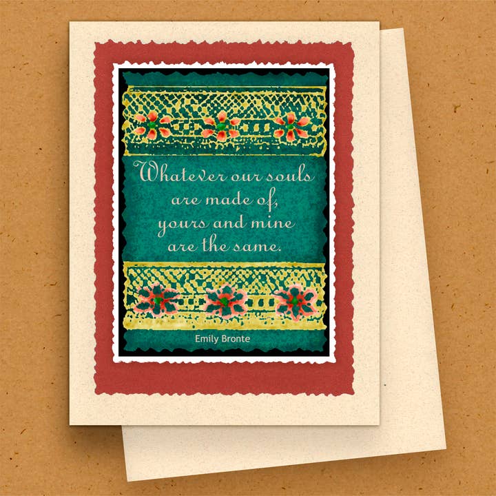 Carte de Saint-Valentin faite à la main - Quoi que soient nos âmes… pour la vente par The Kaleidoscope Designs