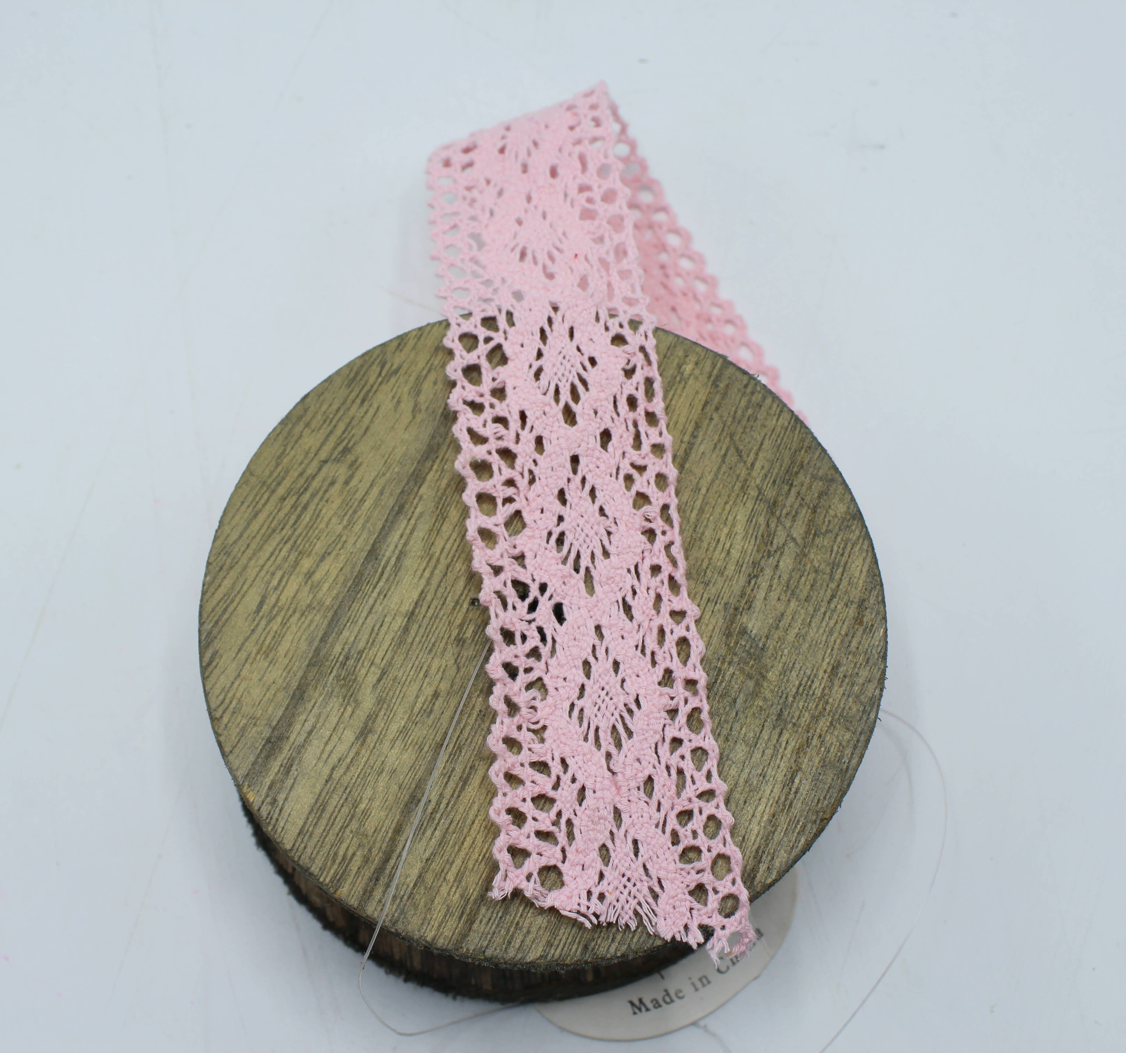 Fioretto Renato S.r.l. - Wholesale Ribbon - Gift Wrapping - Pink Cotton Lace Ribbon2