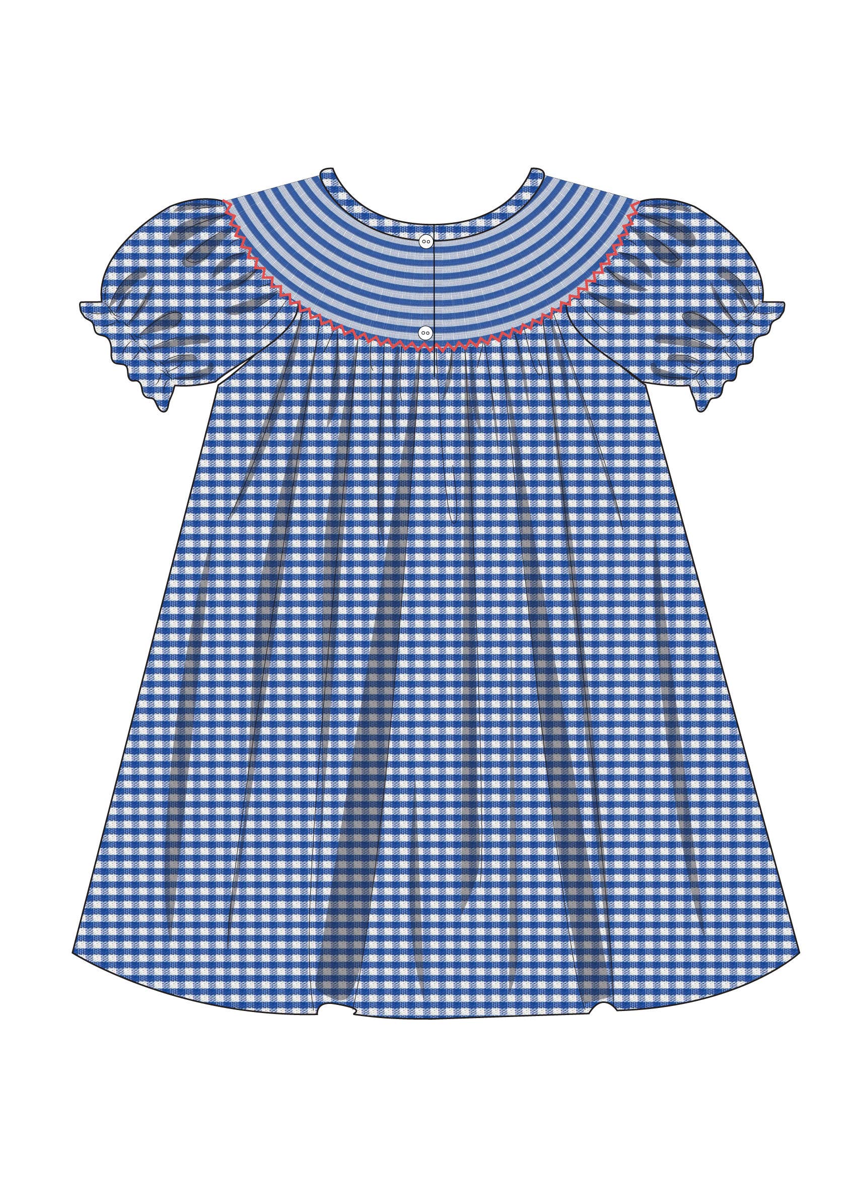 Charming Little Ones - Wholesale Dress - Kids - LA Blue and Red Football Zoey Dress1