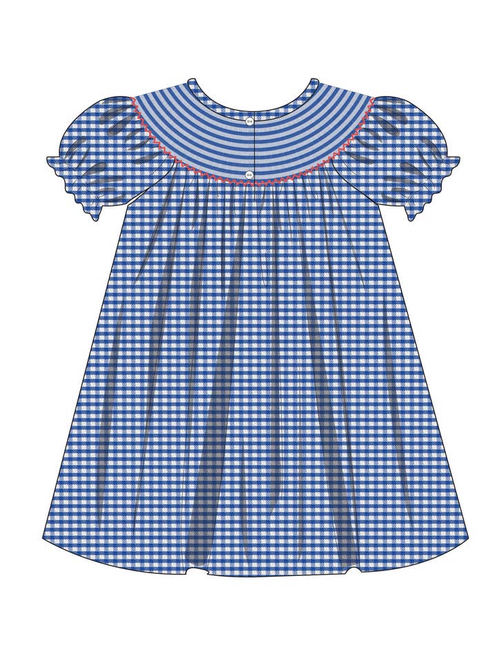 Charming Little Ones - Wholesale Dress - Kids - LA Blue and Red Football Zoey Dress1