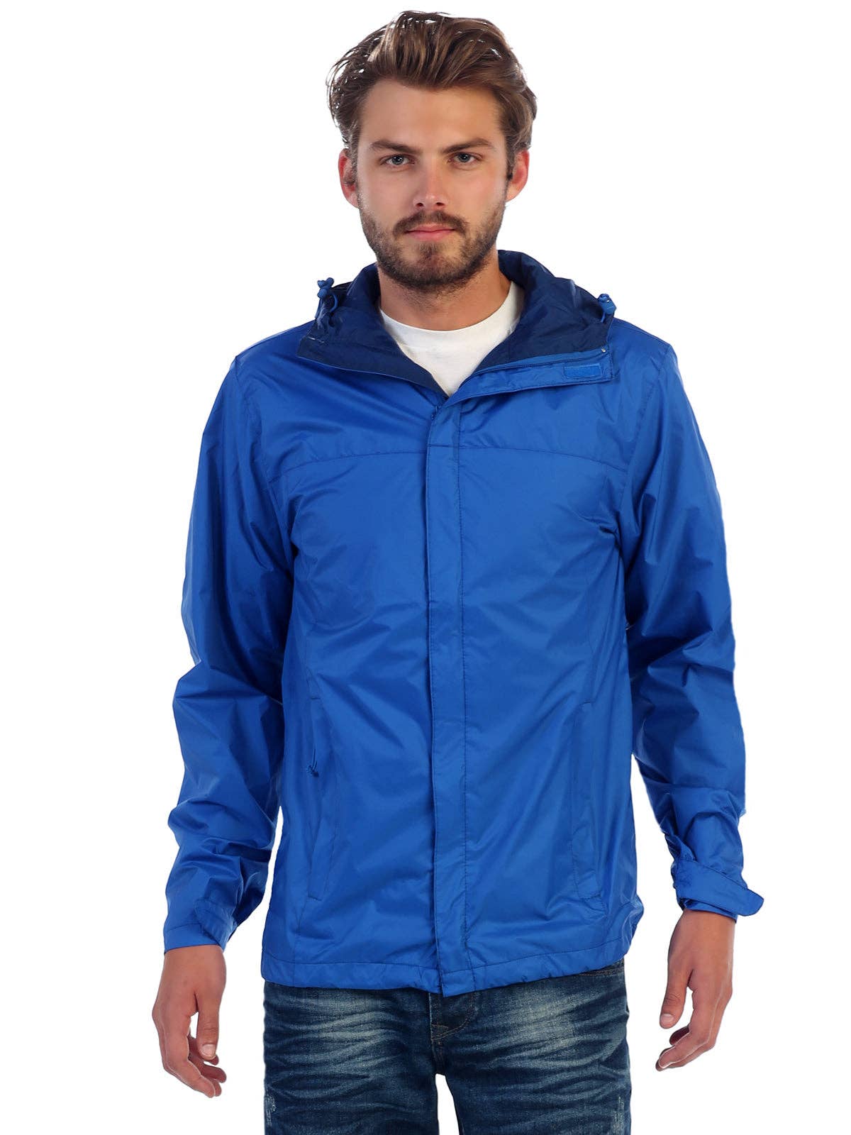 b-one inc - Venta al por mayor Chaqueta - Hombre - Chaqueta impermeable para hombre con capucha y cierre completo GBJA9455