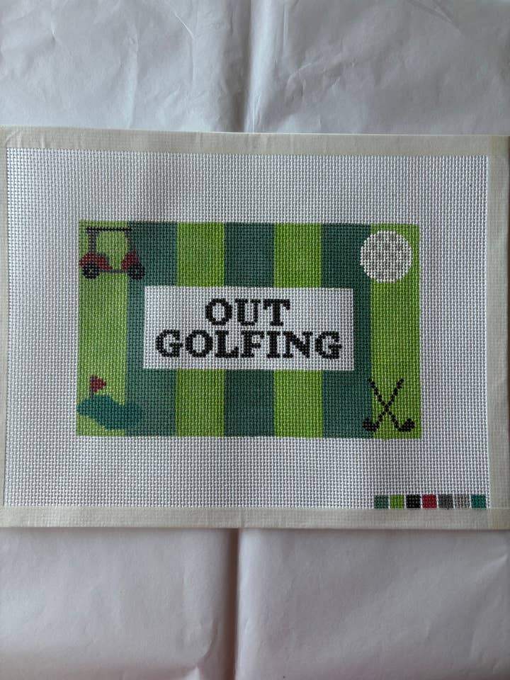 Golf Is For Girls Needlepoint Canvas for wholesale by Knot Your Average Stitch