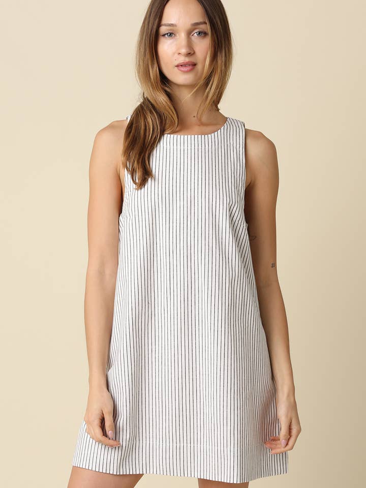 Mika Stripe Mini Dress for wholesale by Olivaceous