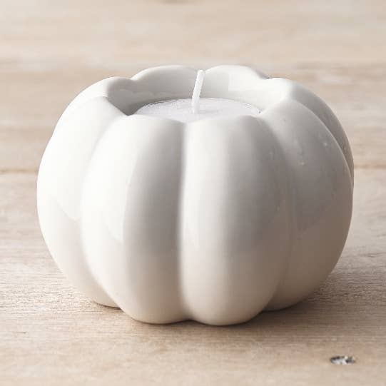 Soporte para lámpara en forma de T con forma de calabaza blanca, 8 cm para venta al por mayor de Gainsborough Giftware x Portland Living