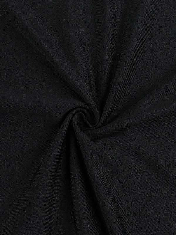 BLACK Long Sleeves Skinny Pleated See-Through Solid Color Split-Joint Off-The-Shoulder Evening Dresses Maxi Dresses for wholesale on Faire15