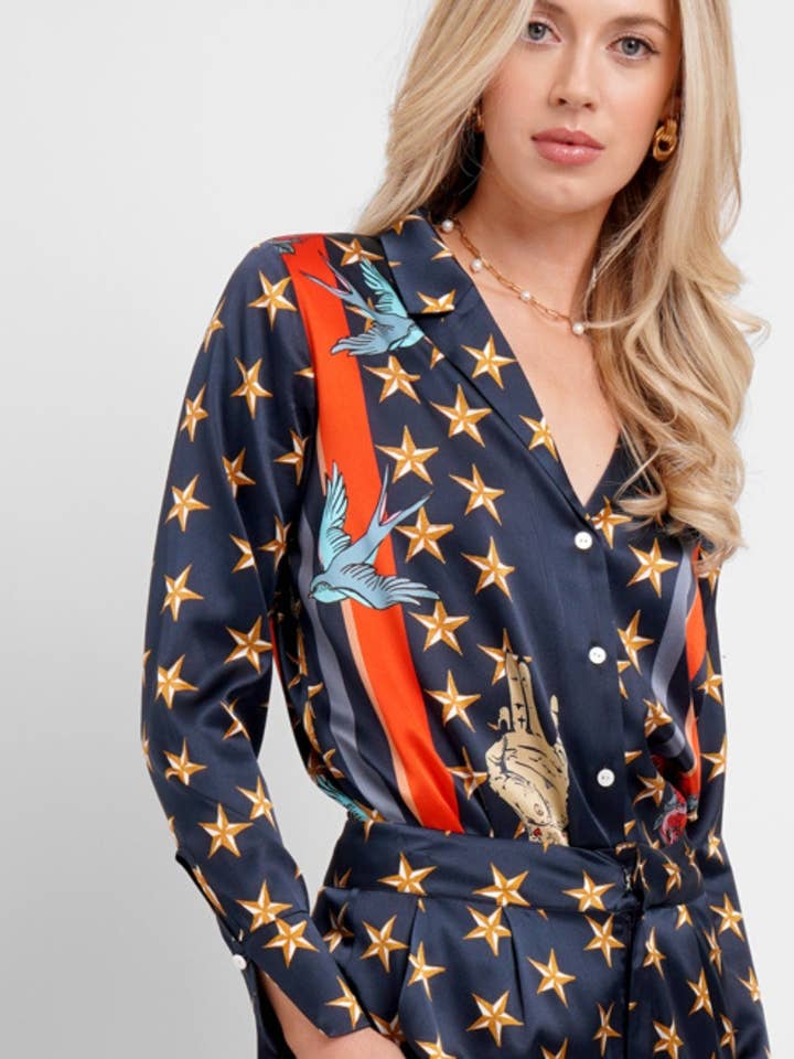 Jessica Russell Flint - Wholesale Button Down Shirt - Women's - Blazer Shirt / "Sailor's Dreams"