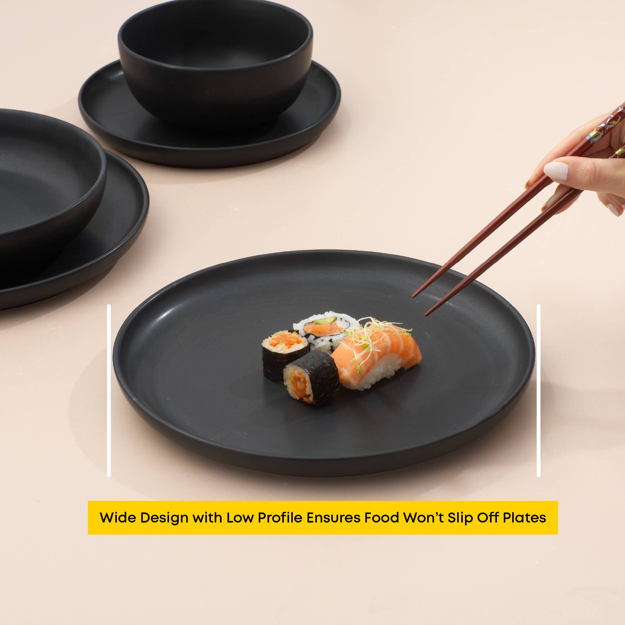 JoyJolt – wholesale Tallrikar – JoyJolt Mesa 6-delars set med middagstallrikar i stengods – 26,7 cm5