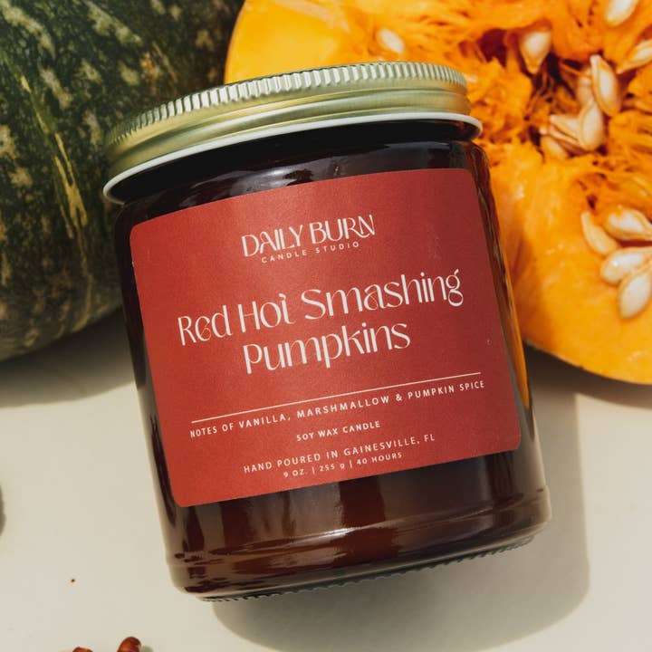Daily Burn Candle Studio - Wholesale Jar/Filled Candle - Red Hot Smashing Pumpkins Candle0