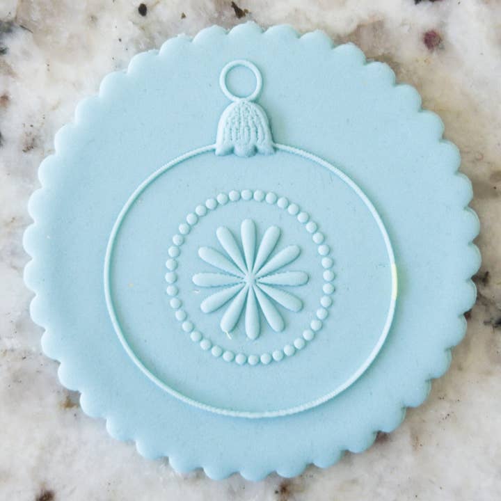 Round Bauble with Star Tree POPup Embosser Cookie Biscuit Stamp Christmas for wholesale by Cut Bake Stamp
