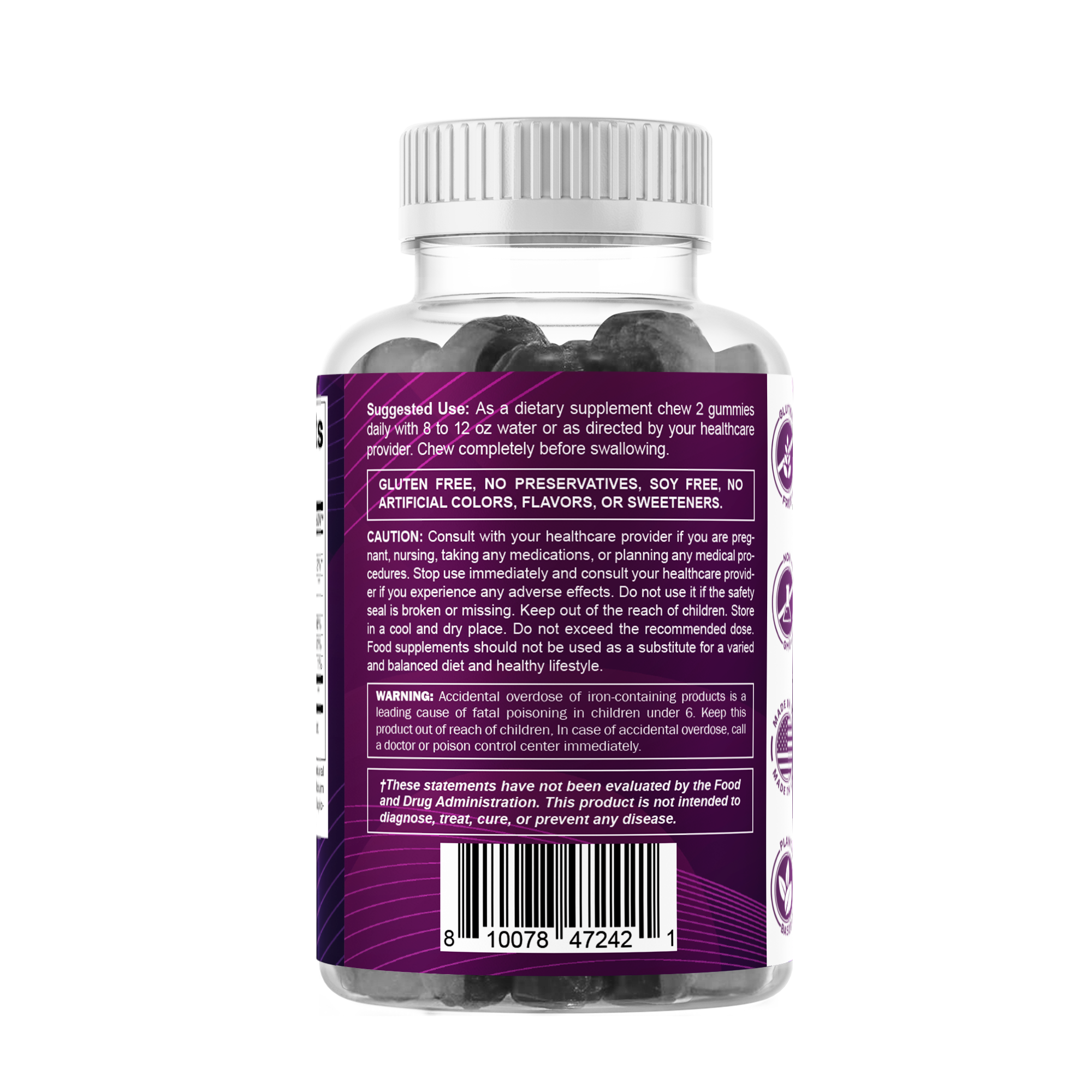 Vitamatic - Wholesale Oral Supplement/Vitamin - Vitamatic Iron Gummies for Women & Men - 60 Vegan Gummies9