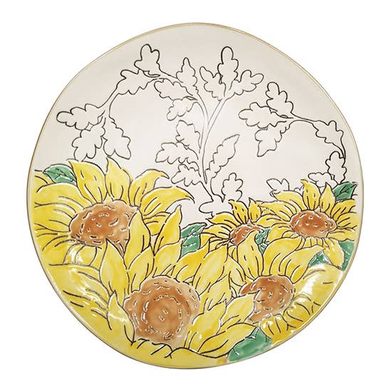 Gilded Sunflower 8" Salad Plate for wholesale by Blue Sky Clayworks