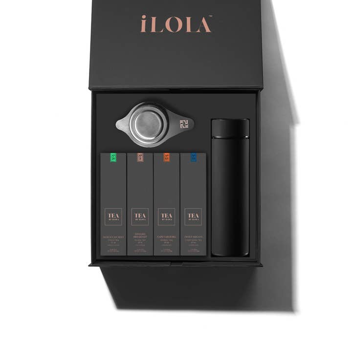 iLOLA Tea - Venta al por mayor Tés saludables/desintoxicantes - Set Esencial de Discos de Té Deluxe – Caja de Regalo de 4 Paquetes de Hojas Sueltas