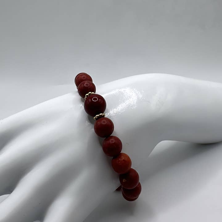 Pulsera con corales y perlas - B26 para venta al por mayor de The Bijoux Collective