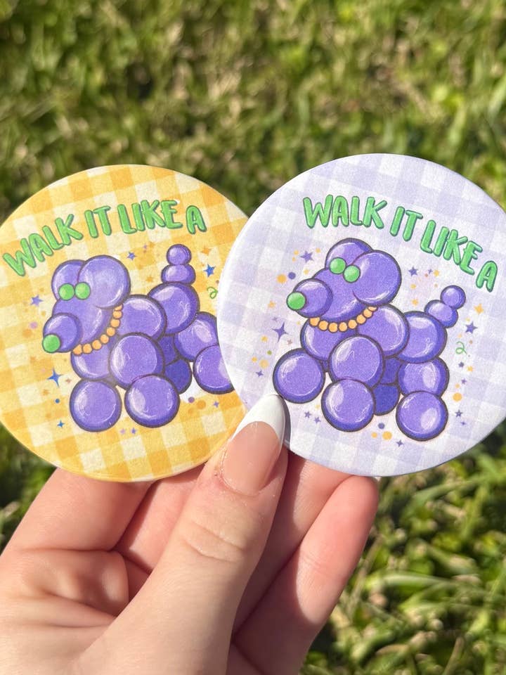 Bouton Mardi Gras Walk It Like A Dog pour la vente par La Luna Belle LLC