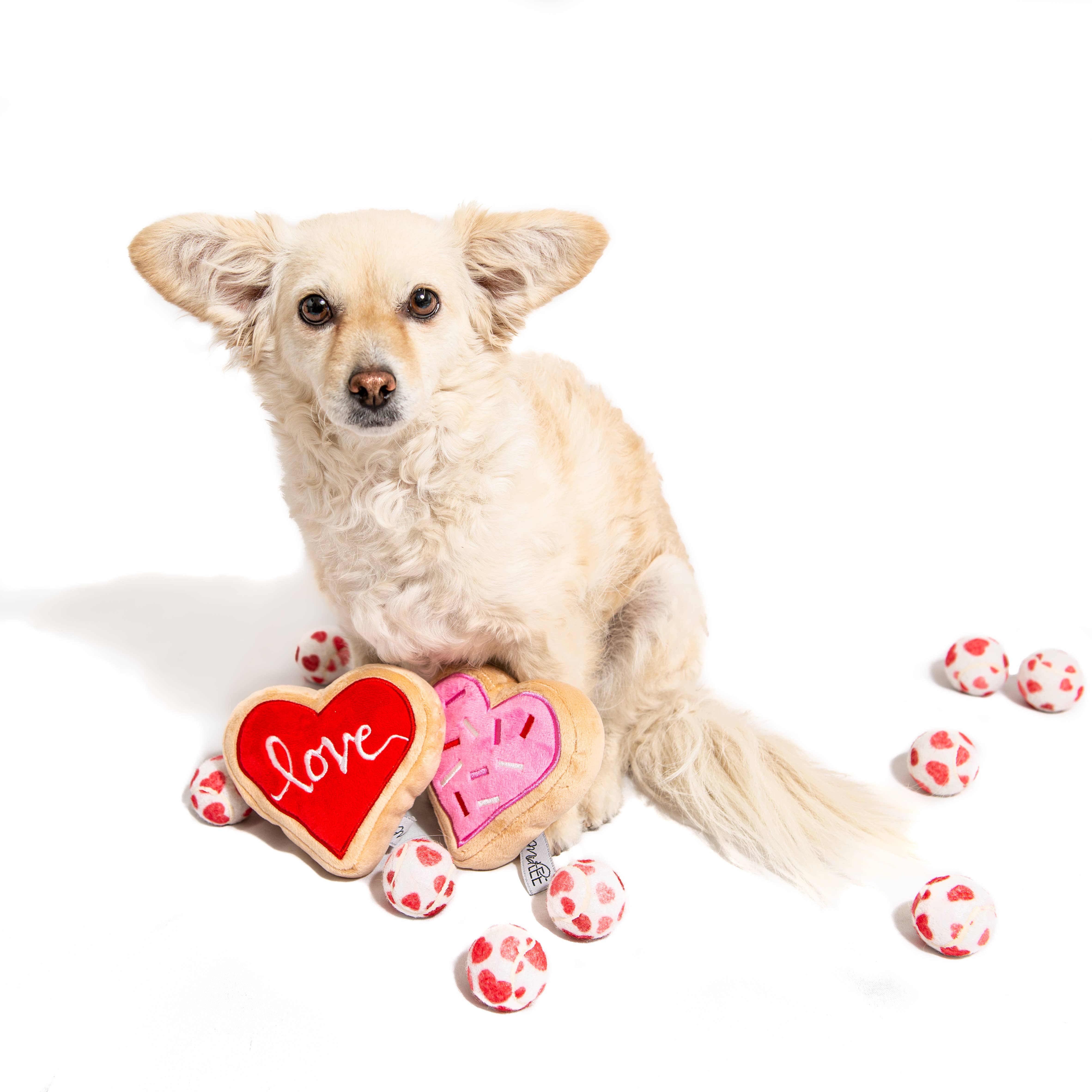 Midlee Designs – wholesale Pet plush toy – Dog – Pink Heart Sugar Cookie Dog Toy2