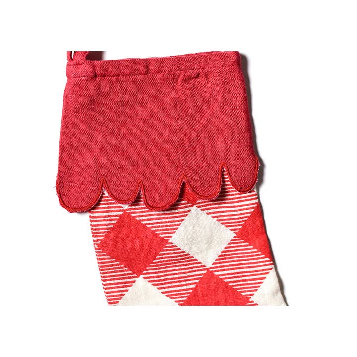 Coton Colors - Wholesale Holiday Stocking - Red Buffalo Stocking with Trim3