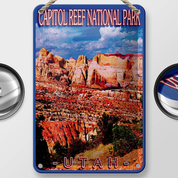 Femer - Wholesale Sign - Metal Sign 12x18 cm Utah Capitol Reef National Park Sign1