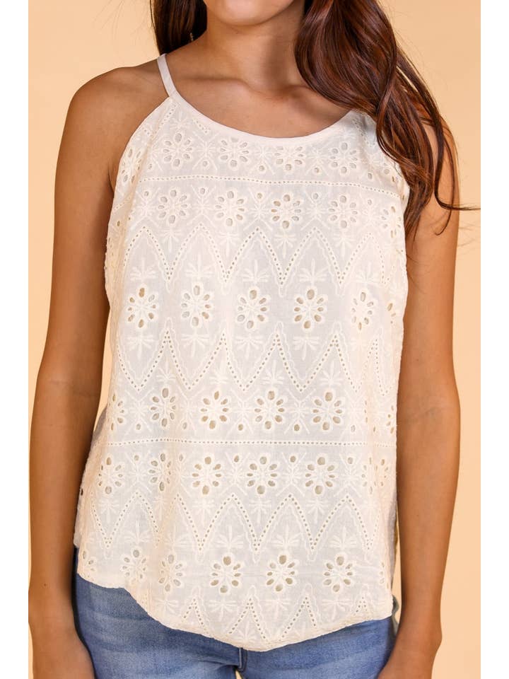 Cream Eyelet Tank for wholesale on Faire