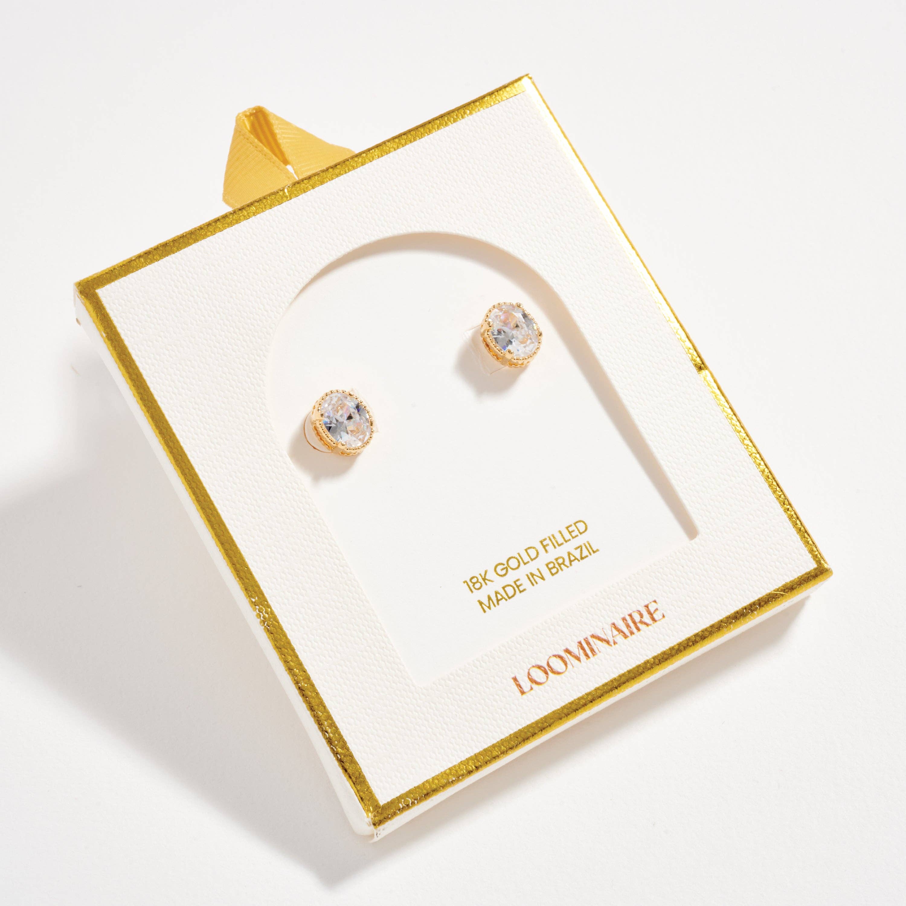 GD Gold Filled Oval CZ Stud Earrings for wholesale on Faire4