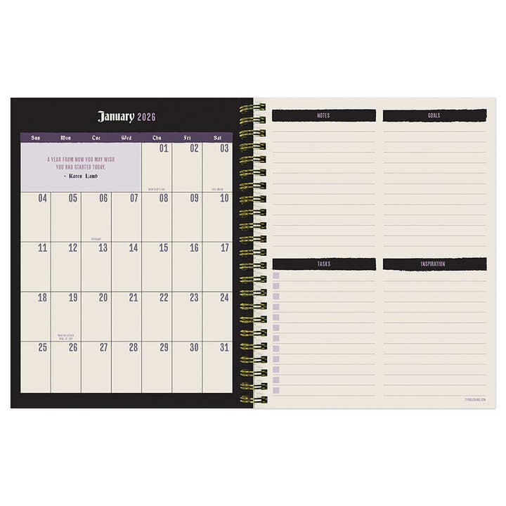 TF Publishing - Paper Goods - Wholesale Planner - 2026 Skulls & Spells Medium Weekly Monthly Planner3