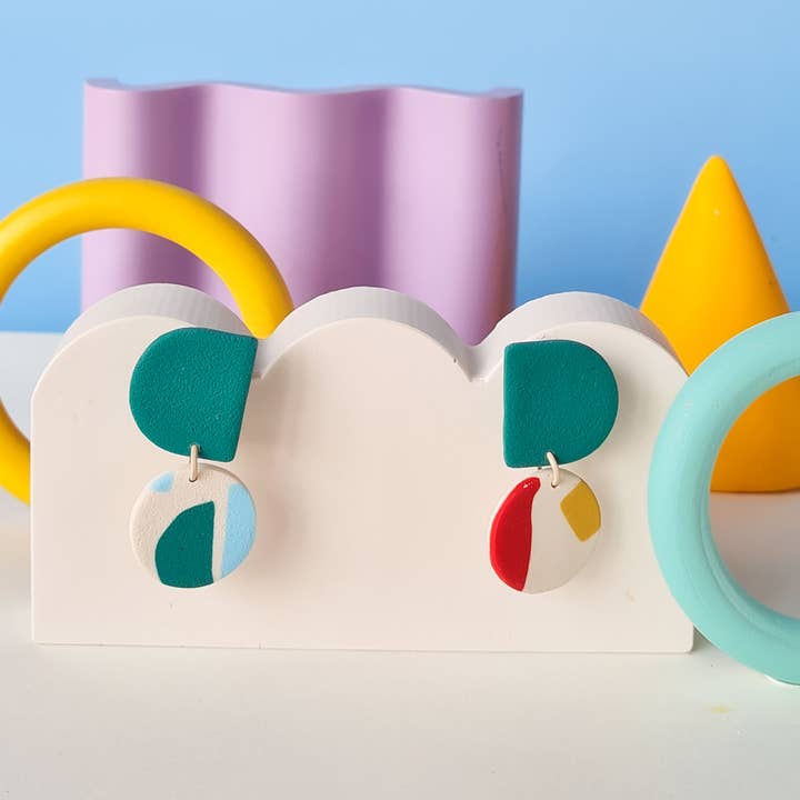 Mono - Wholesale Dangle Earrings - colorful patterned handmade clay earrings in 19 varieties6