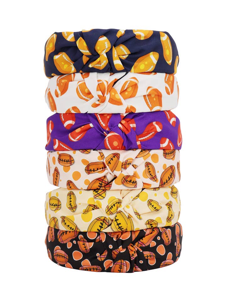 Football Rugby Game Day Twist Knotted Head Band for wholesale by Cap Zone