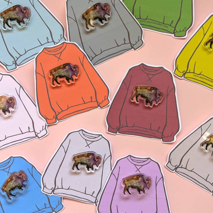 Amy Rae Maker - Wholesale Lapel Pin/Button - Bison Pin2