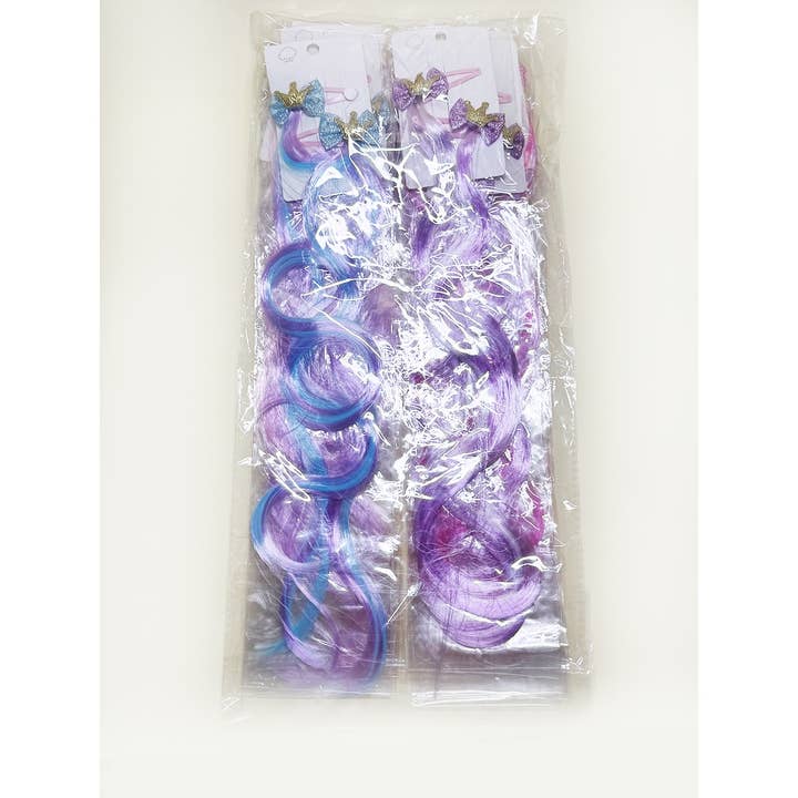 ASSORTED COLOR Kids Hair Extensions with Clip for wholesale on Faire5