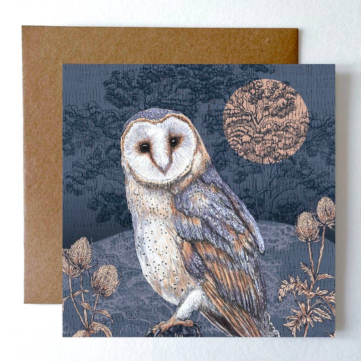 Helen Briggs Design – wholesale Everyday greeting card – Barn Owl Greeting Card