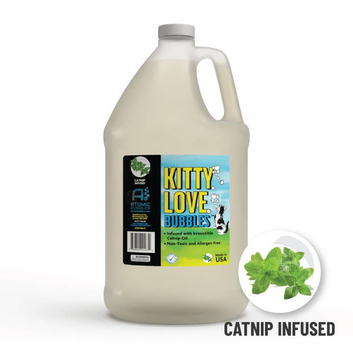 Atomic Bubbles - Wholesale Pet Toy - Cat - Kitty Love® - Catnip Infused Bubbles - 64oz - Half Gallon