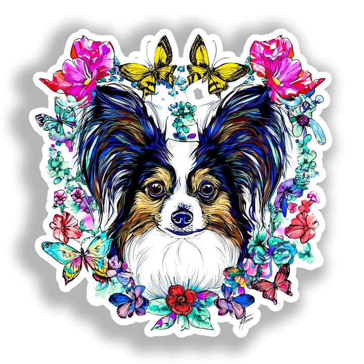 Papillon Dog Decal Sticker # A019241 for wholesale by Yoonek Graphics