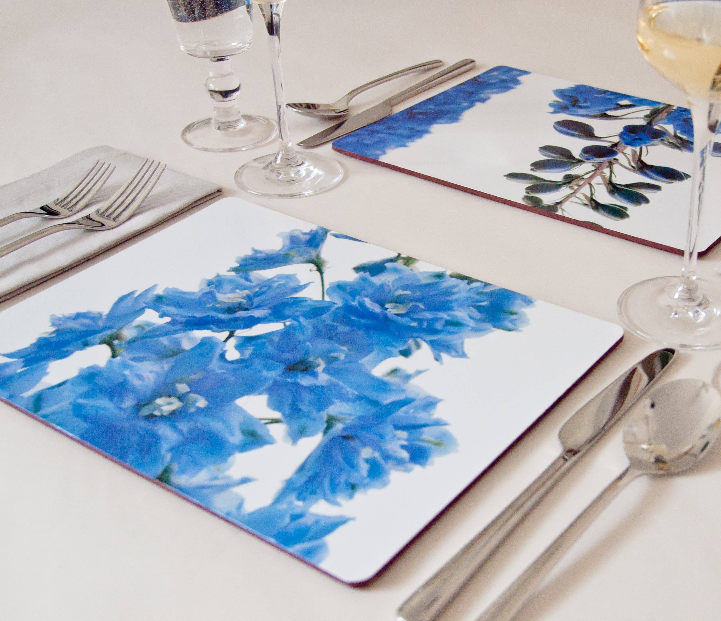 Gregory Dennis Design - Wholesale Placemat - 6 Floral Placemats - Delphinium9