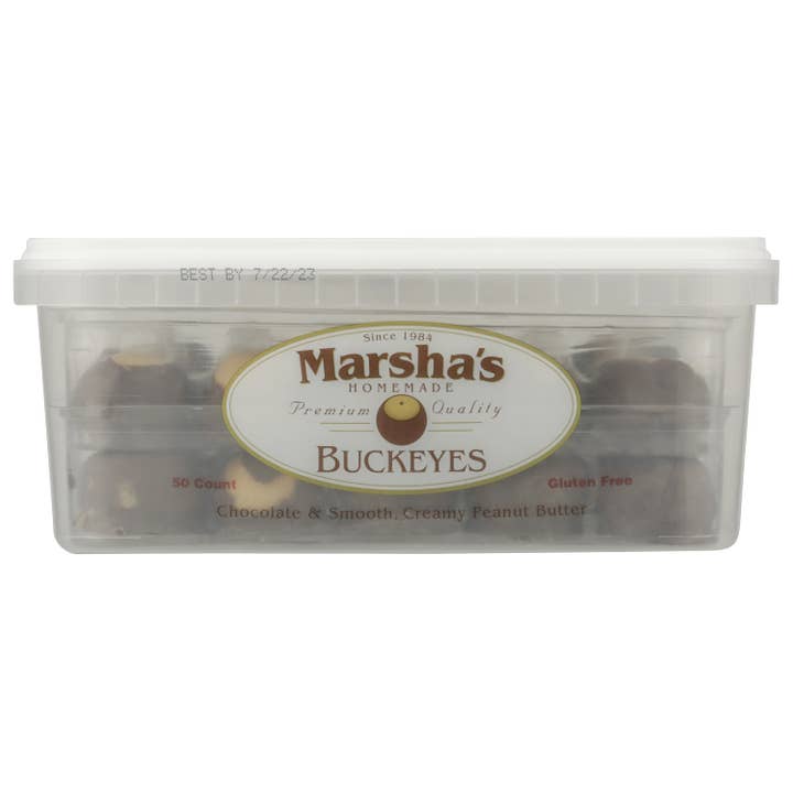 Marsha's Buckeyes - Wholesale Chocolate Covered Sweets - Case of 50 Count Party Tubs of Buckeye Sweets